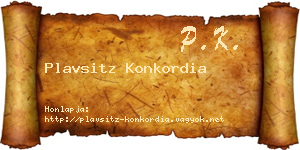 Plavsitz Konkordia névjegykártya